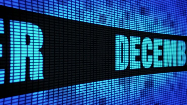 Dicembre su un display LED
