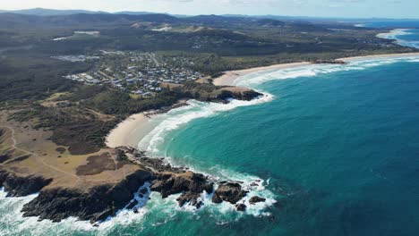 shelly beach near emerald beach headland in serenity bay, nsw australia