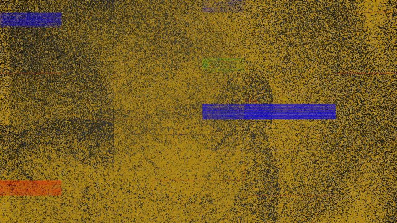 rectángulos multicolores parpadeando contra un fondo marrón con textura