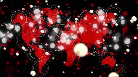 Animation-of-white-dots-over-red-world-map-on-black-background