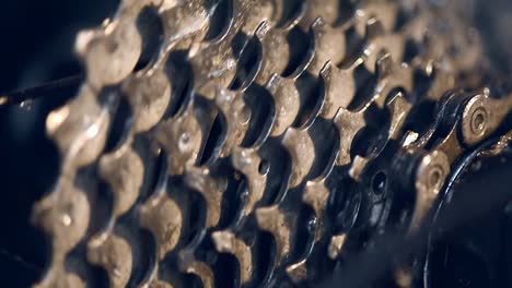 bicycle part, dirty cassette cleaning by brushing