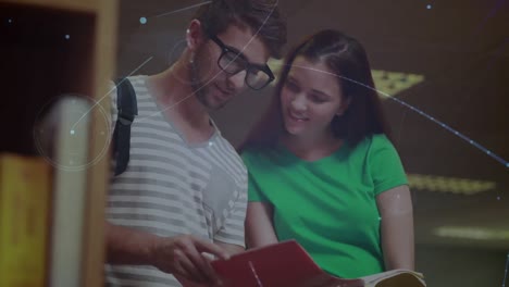 animación de la red de conexiones entre estudiantes masculinos y femeninos
