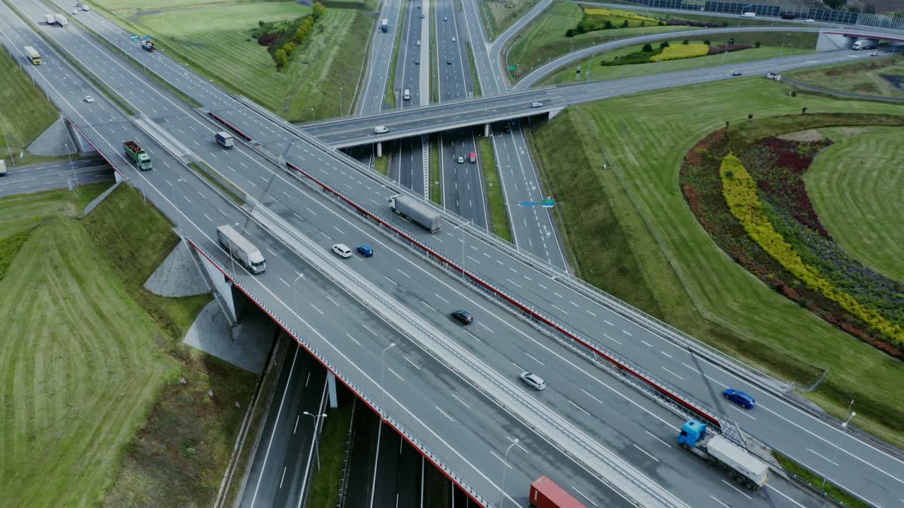 고속도로 교차로 공중 사진