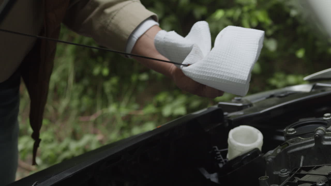 Checking Car Engine Oil Level