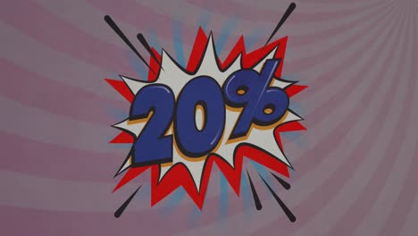 20-percent-sale-text-banner-on-retro-speech-bubble-against-purple-radial-background