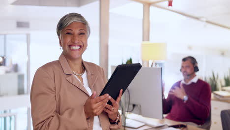 Laughing,-face-and-senior-business-woman