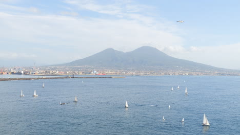 mount vesuvius stratovolcano and the gulf of naples - slomo static