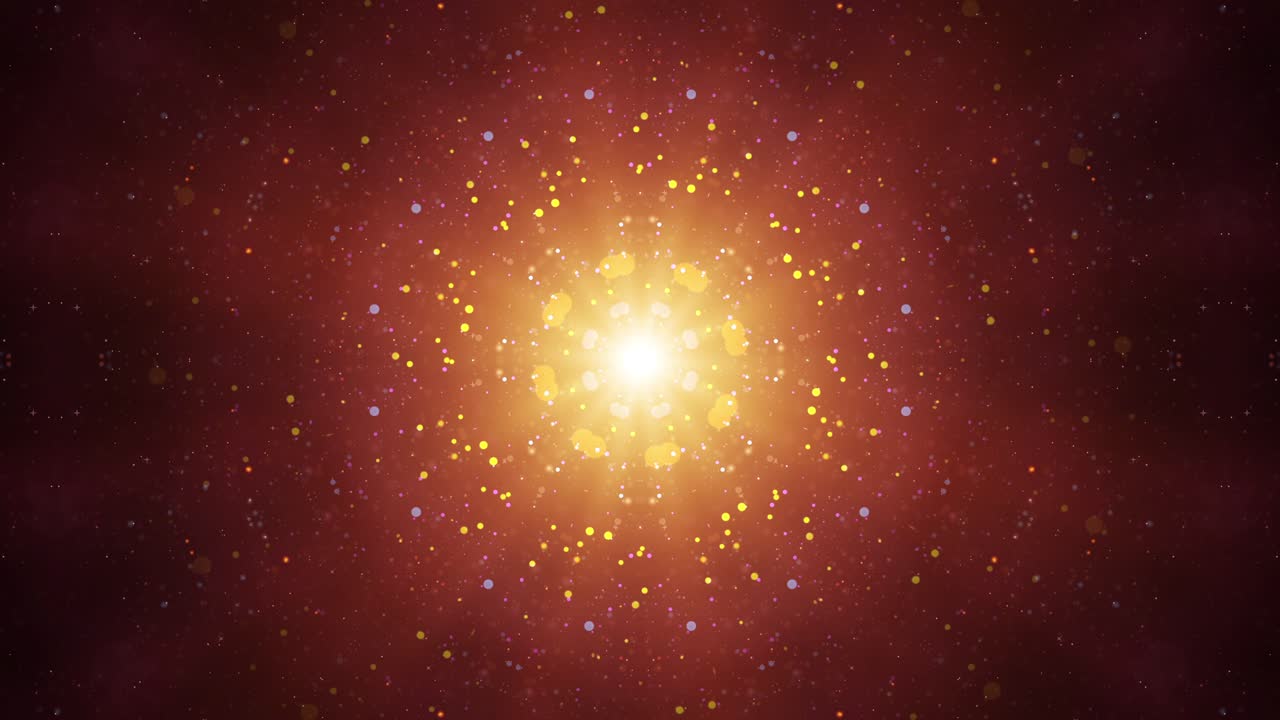 Loopable Abstract Explosion Mandala: Cosmic dynamic effect of shimmering particles - Rotating Fractal in Seamless motion