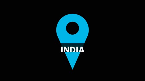 India location logo animation on black background