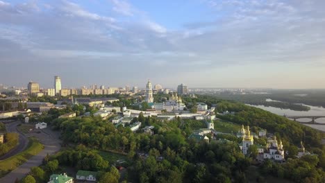 aerial view of kiev-pechersk lavra ukrainian orthodox monastery