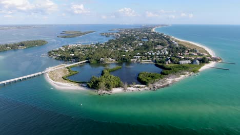 aerial view of longboat key town and beaches