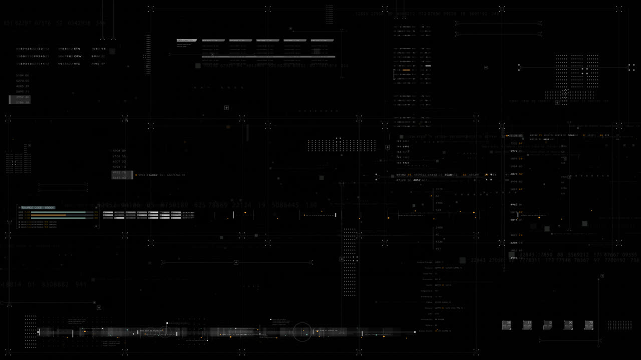 Futuristic HUD-UI template with alpha channel for seamless overlay