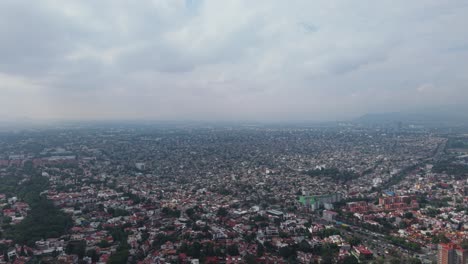 drone flight over mexico city's southeast during rainy season