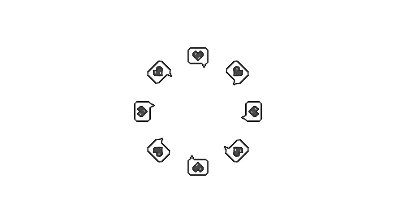 Pixel Art Speech bubble Heart Spinning Circle Animated Overlay Transparent 30fps (6)