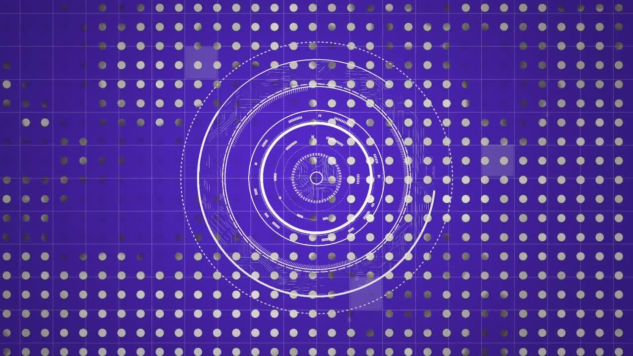 círculos que giran sobre un fondo púrpura