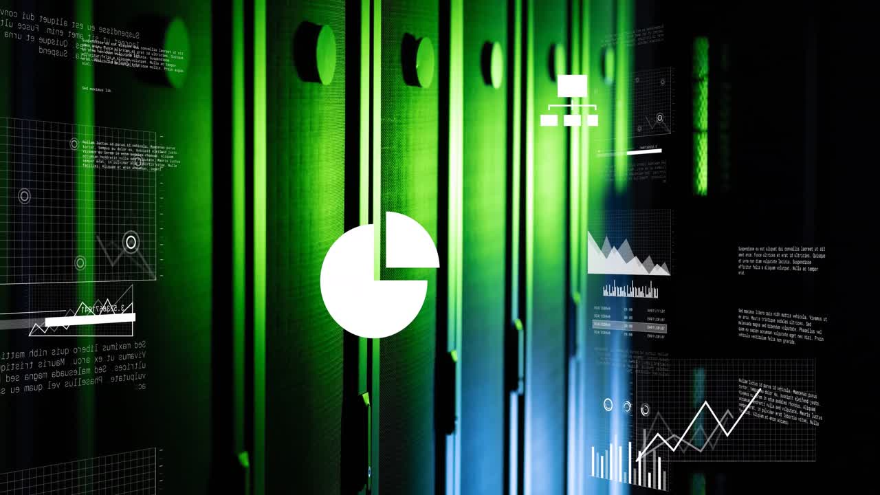 Animation of financial data processing over computer servers