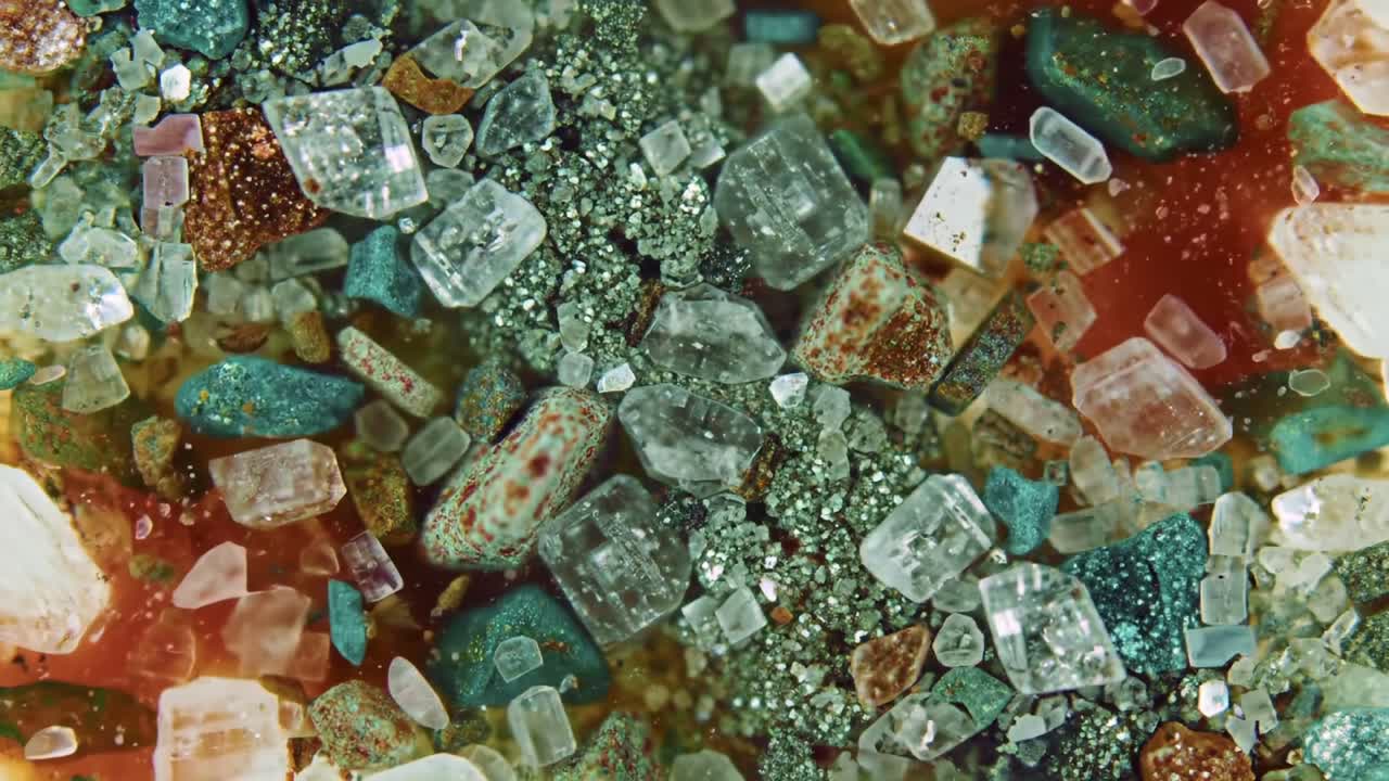 Discovering the Beauty of Colorful Crystals and Minerals in a Detailed Close-Up Exploration