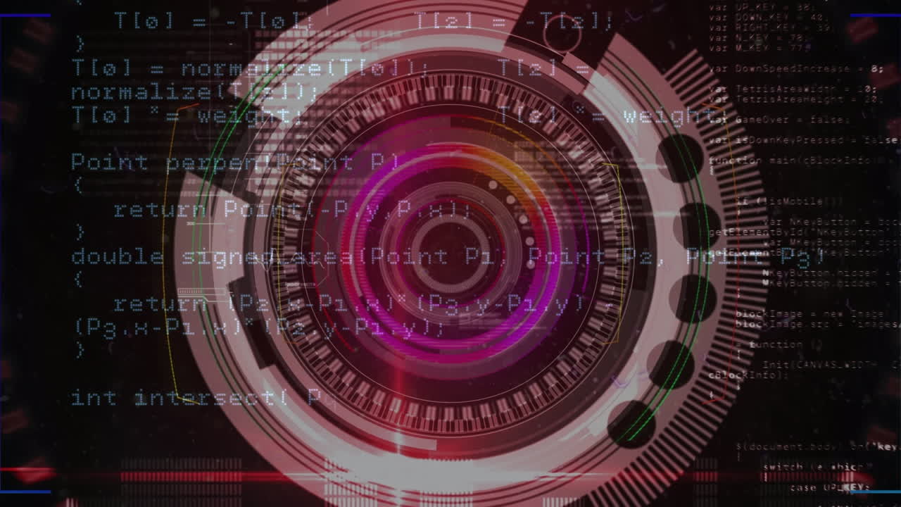 animación del procesamiento de datos sobre el alcance del escaneo sobre un fondo oscuro