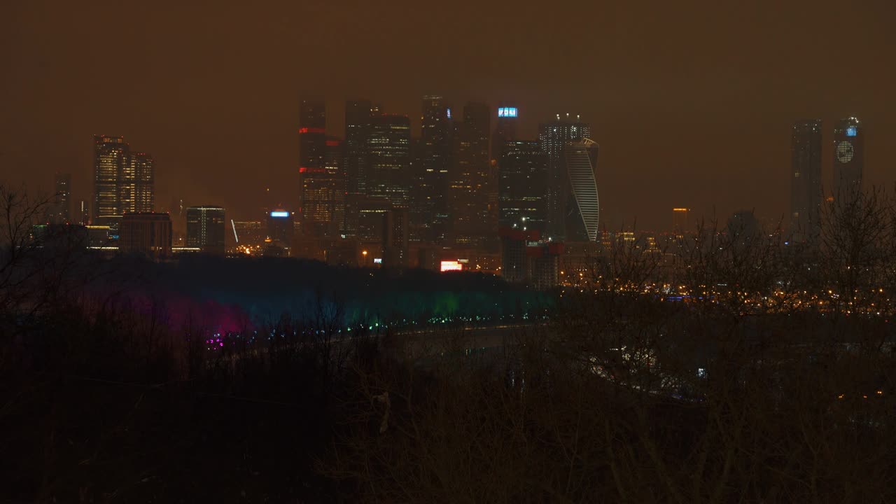 모스크바, 러시아 - 2022년 1월 8일: 모스크바 시내 복합 건물의 파노라마 뷰, 모스크바의 개발 중인 비즈니스 디스트릭트, 프레스네스카야 크