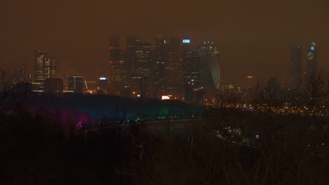 moscú, rusia - enero 08 2022: vista panorámica del complejo de la ciudad de moscú. un distrito de negocios en desarrollo en moscú en el terraplén presnenskaya