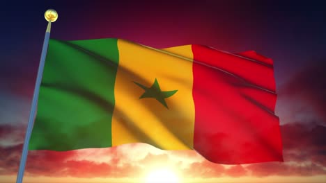 4k highly detailed flag of senegal loopable