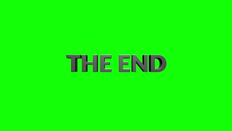 the end golden text with light glowing effect isolated with alpha channel. 3d rendering seamless loop typography design. video cover the end for overlay your footage.