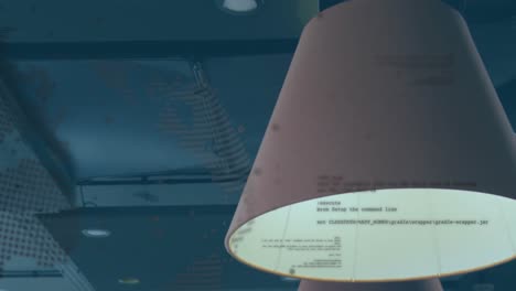 animación del procesamiento de datos sobre la lámpara