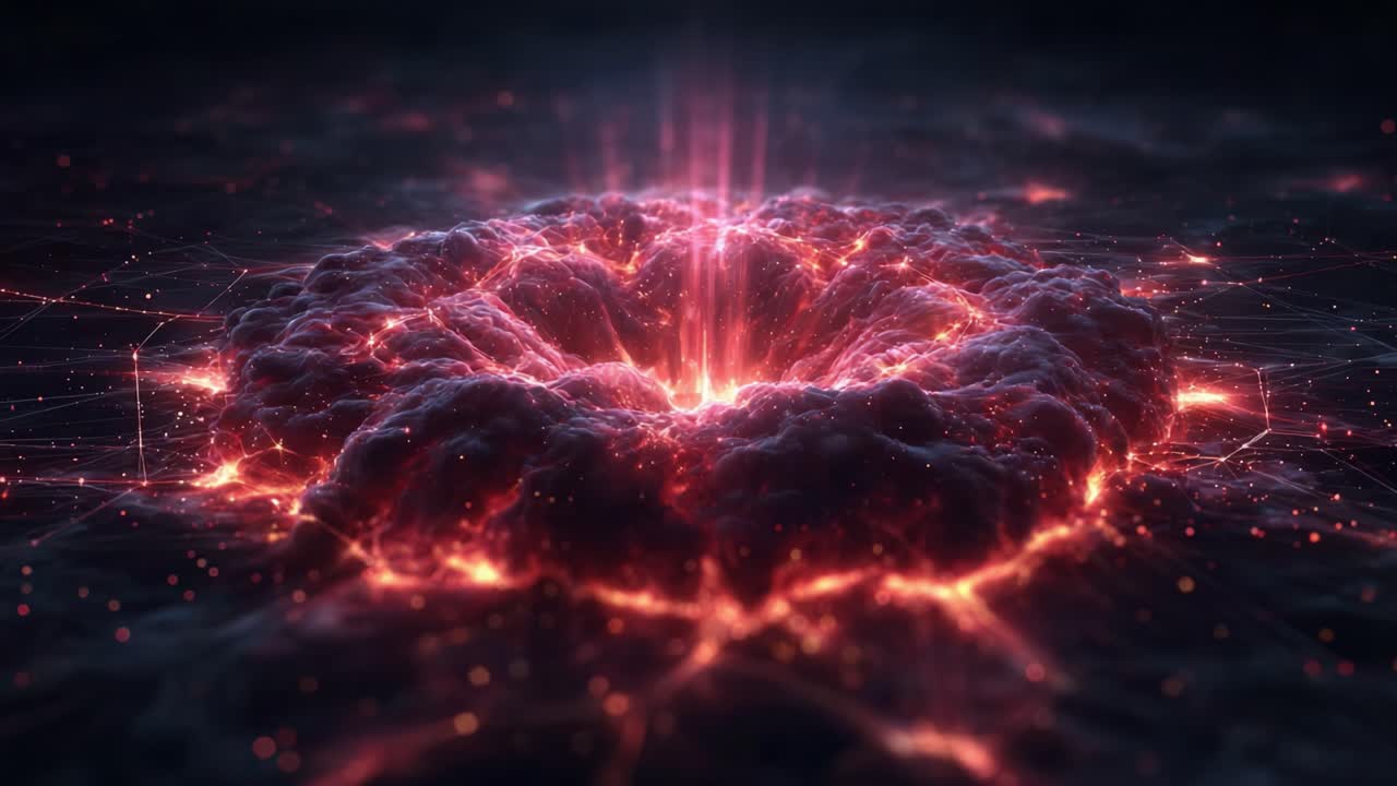 Una explosiva muestra de energía cósmica: una visualización vívida de un fenómeno dinámico y luminiscente que emerge de las profundidades de imágenes del espacio exterior
