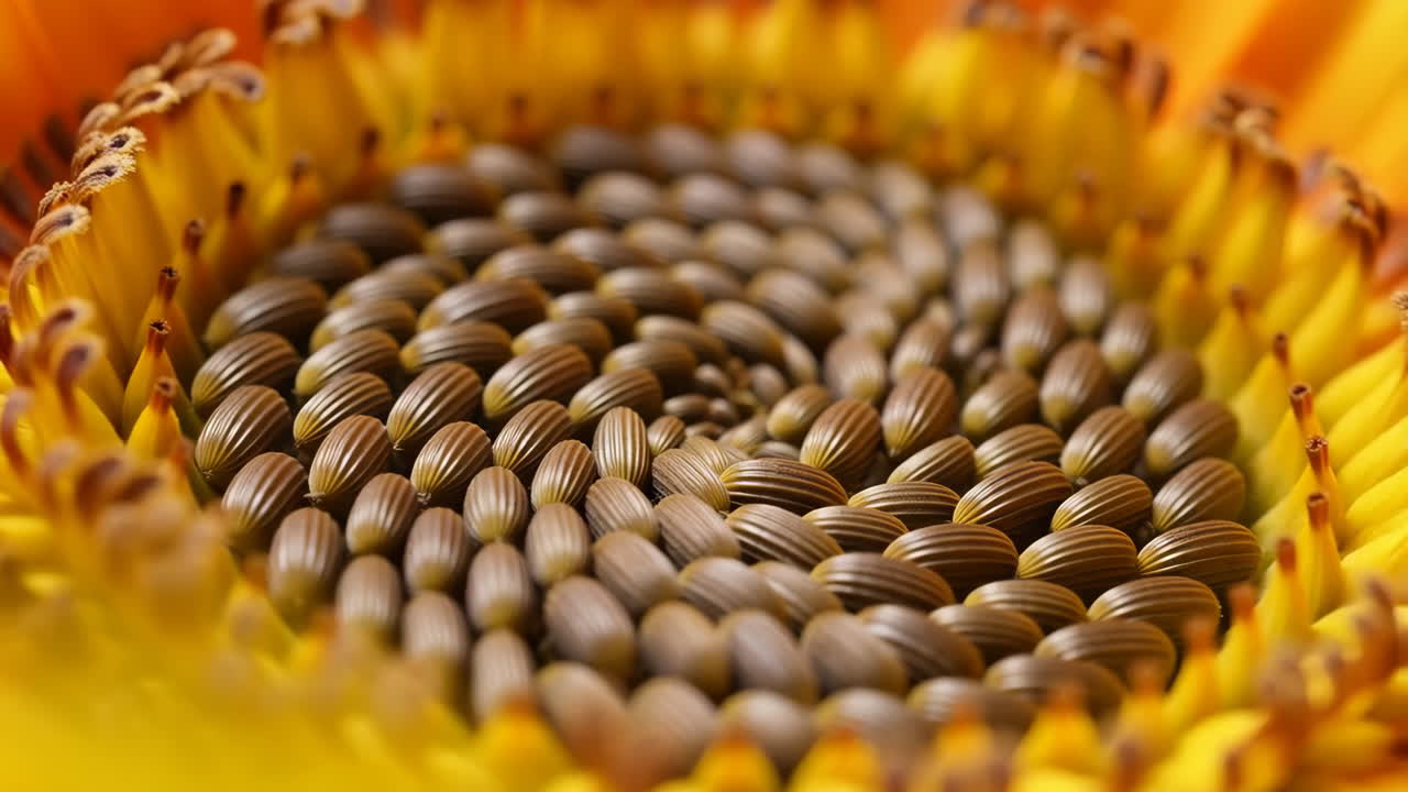 Macro Close-up of a Flower's Seed Head with Spiral Pattern