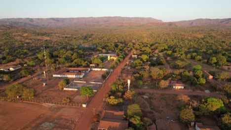 aerial view of a small village in the mountains of brazil
