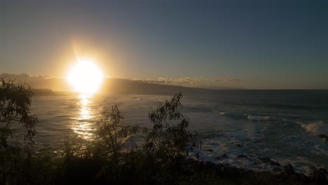 hawaii ocean cliff sunset surfers slow motion uhd