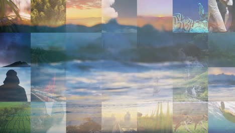 a colorful collage of diverse landscapes and nature