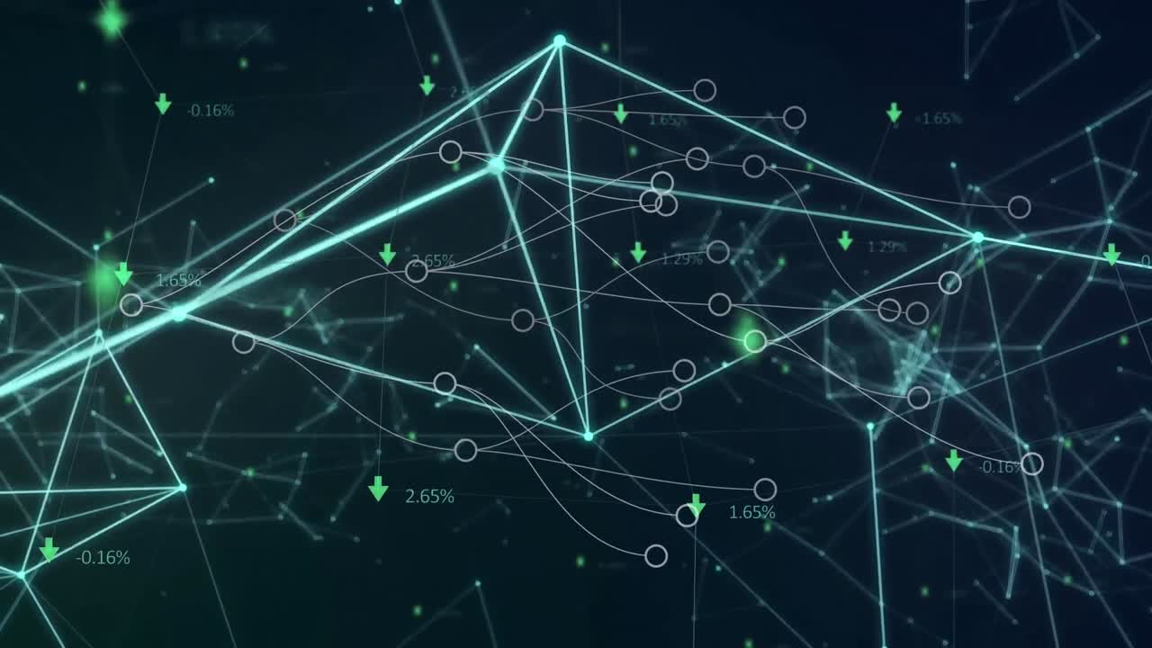 animación del procesamiento de datos sobre un fondo negro