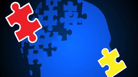 digital video raises autism awareness with colorful puzzle pieces over a head.