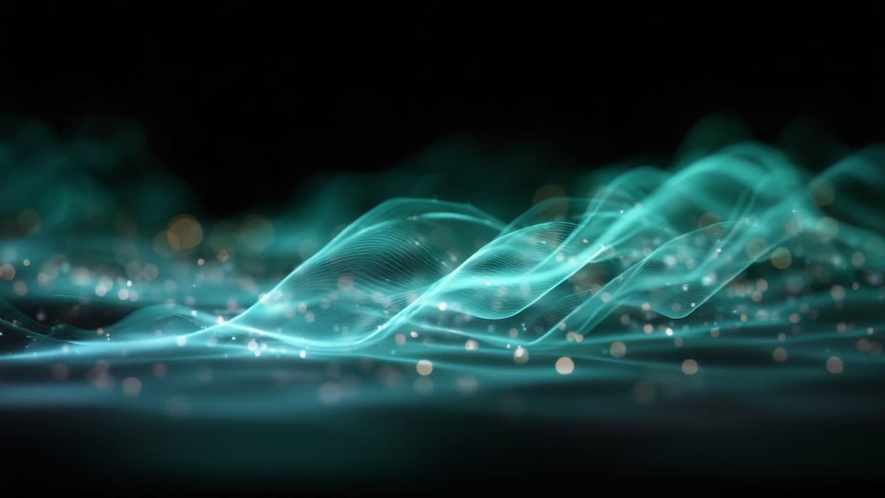 Dynamic Waves of Light: A Mesmerizing Display of Ethereal Motion Captured in Abstract Digital Art, Conveying Fluidity and Harmony in Vibrant Colors
