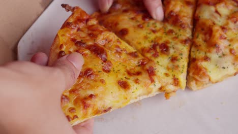 cocinado a la perfección, comida rápida preparada lista para comer, rebanadas de pizza