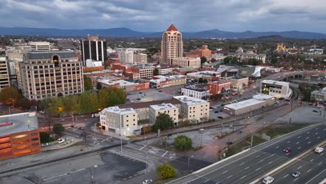 downtown roanoke va at dawn