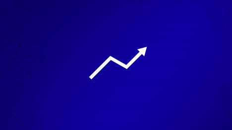 animation of white arrow pointing up on blue background