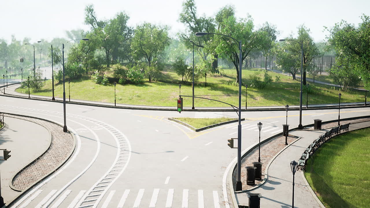 큰 도시 의 비어 있는 고속도로