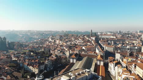 panning scenic shot of porto city on a sunny day