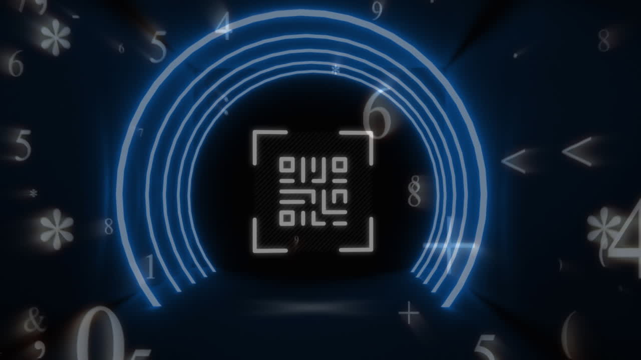 Animation of qr code over binary code