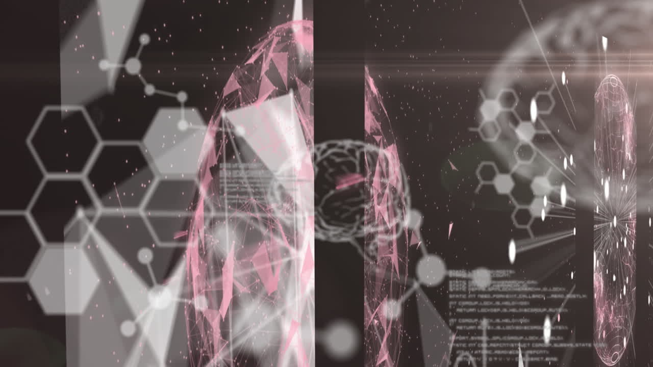 화학 구조와 데이터 처리에 대한 3d 뇌 모델