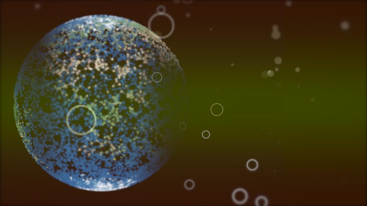 fondo de club nocturno abstracto. animación 4k sin costuras con bola de discoteca abstracta girando con círculos bokeh brillando alrededor.