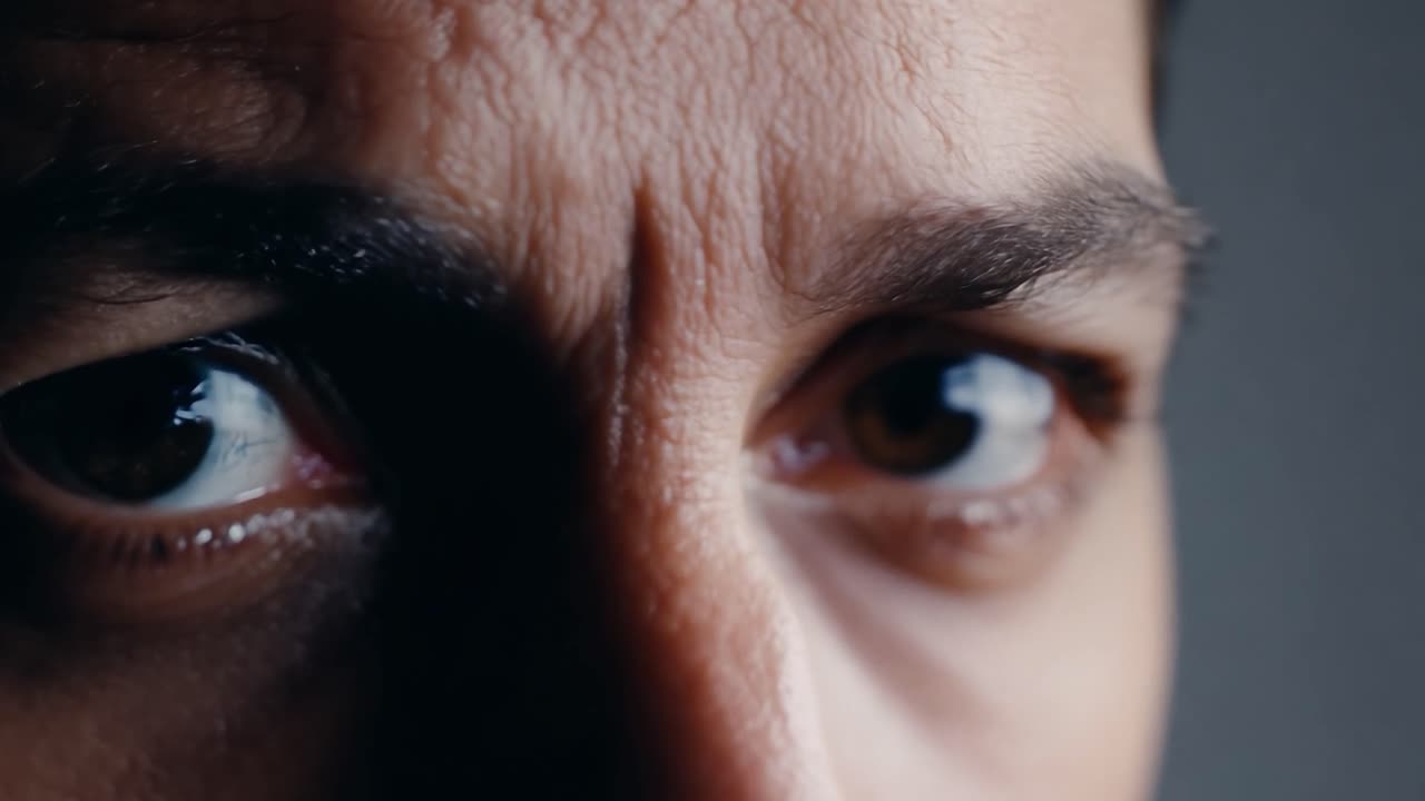 cerca de un ojo humano, mirando atentamente