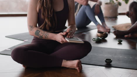 yoga and tea ceremony group session