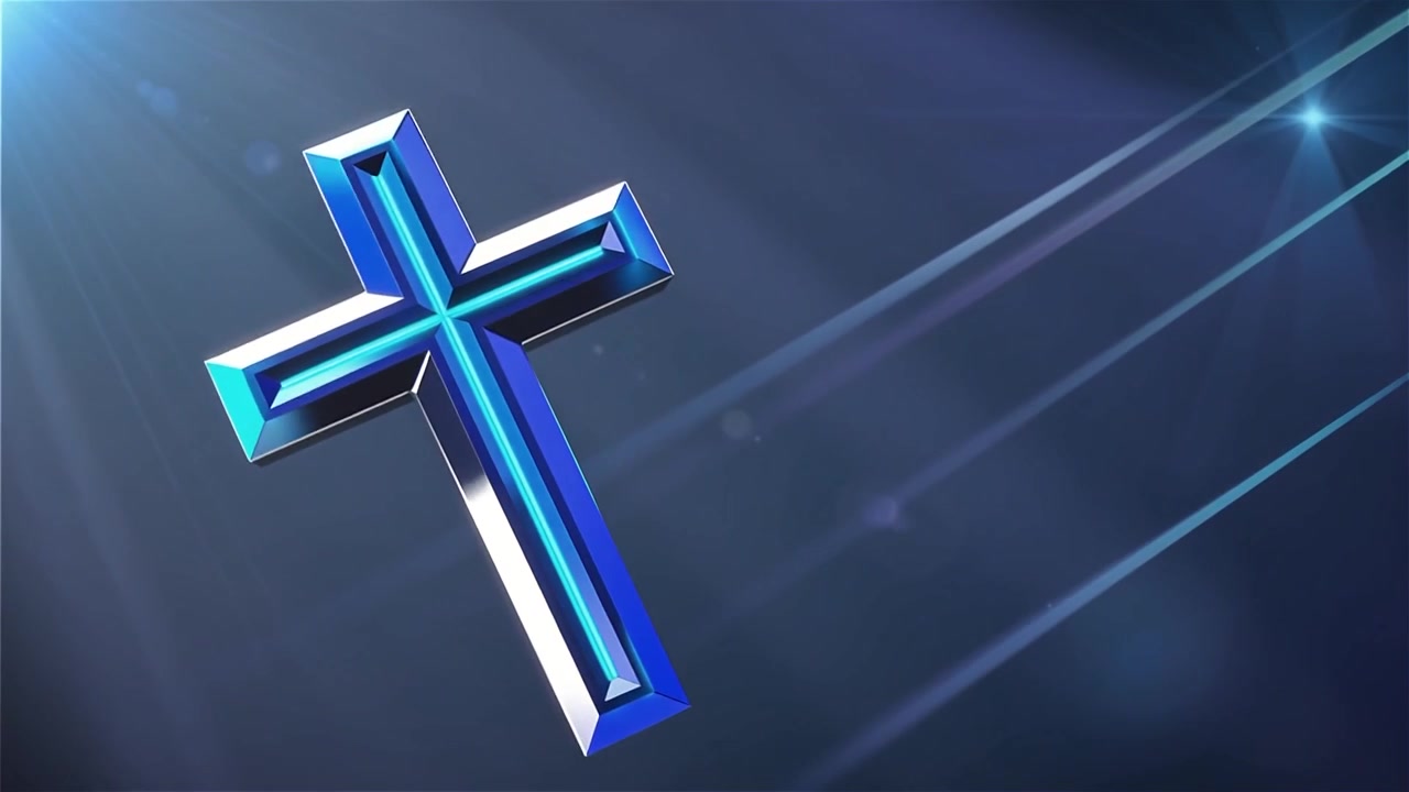 Croce Cristiana Luce Celestiale Sfondo per il Culto.