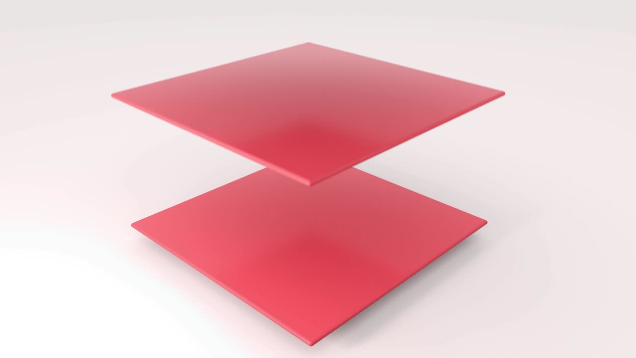 conjunto de diferentes planos de color despojando y girando formas geométricas objeto. 4k imágenes de animación de bucle sin costuras.