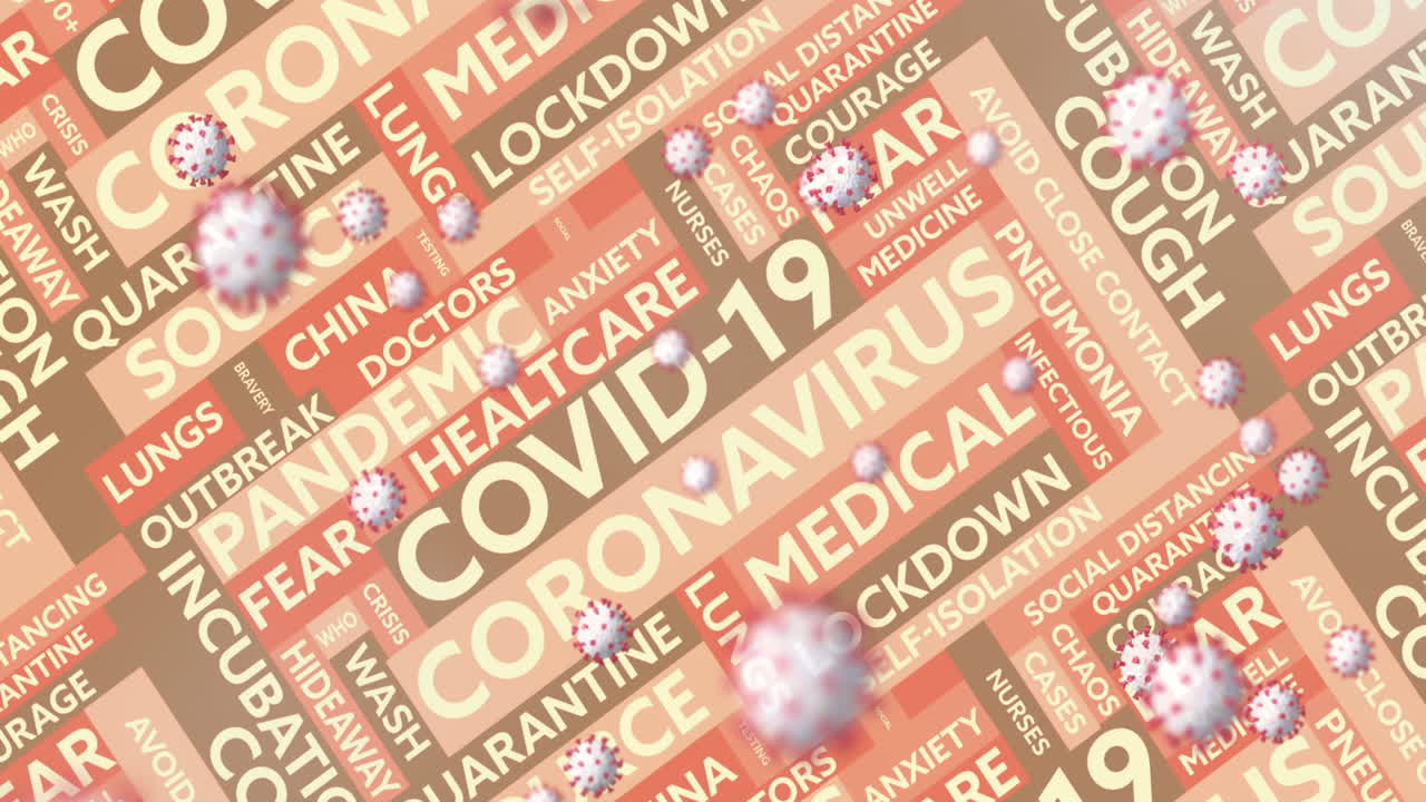 코로나바이러스에 대한 코로나19 세포 개념 텍스트