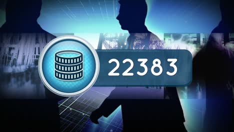 icono de la moneda y población