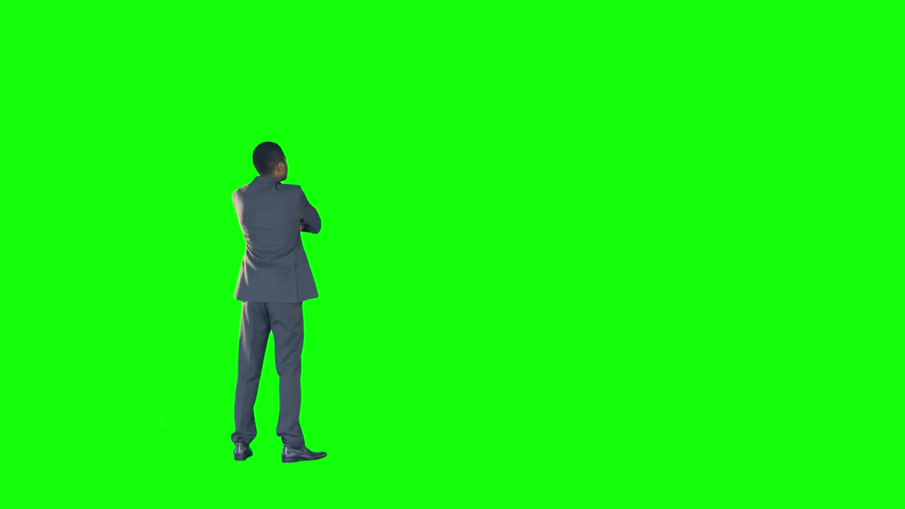 제스처 를 하는 사업가 의 뒷면